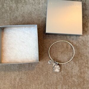 Alex & Ani silver paw print bangle